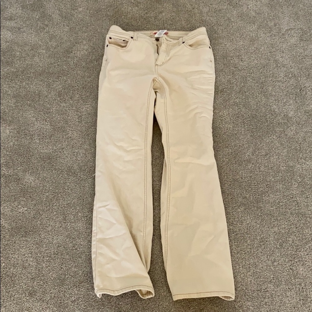 Beige/Tan Mid-Rise Jeans